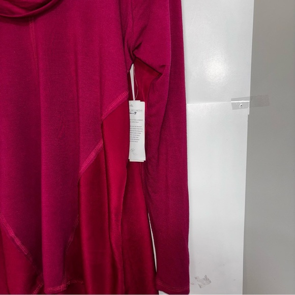 Melissa McCarthyxSeven7 Women’s Large Tunic Top Cowl Neck Red Modal Long Sleeve - Picture 7 of 11